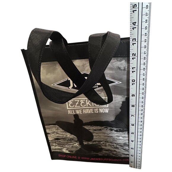 Jacks Surfboards Reusable Gift Bag Black White Surfer Picture Rhythm Print 13"H - Picture 3 of 7